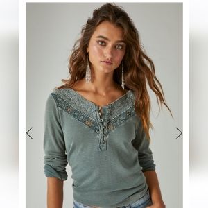 Lucky brand green henley size large brand new w/ tags